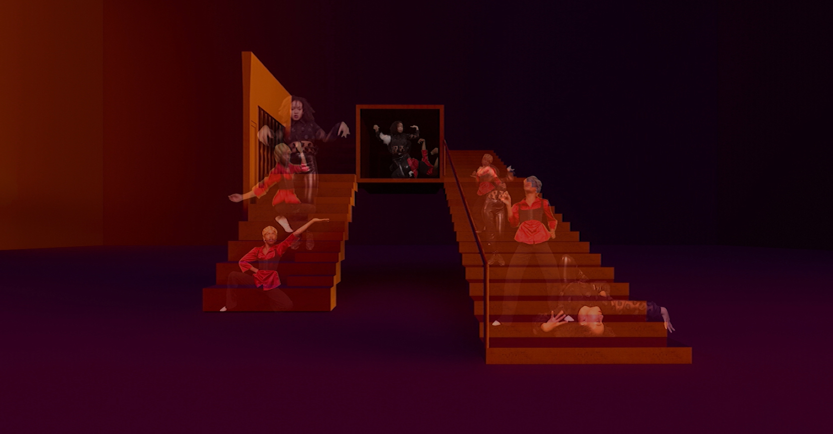 The Queered Concourse Staircase Artefact Render Thelma Ndebele